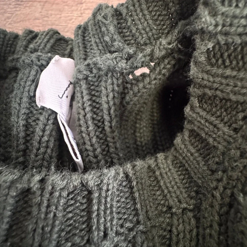 Vintage J. Crew Mens Ribbed Sweater‎ Green Blue Stripe Size M